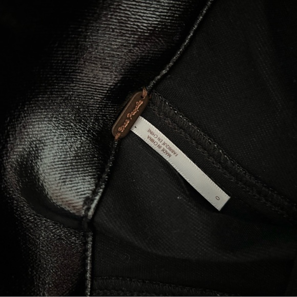 Free People Black Leather Mini Skirt - Picture 3 of 3